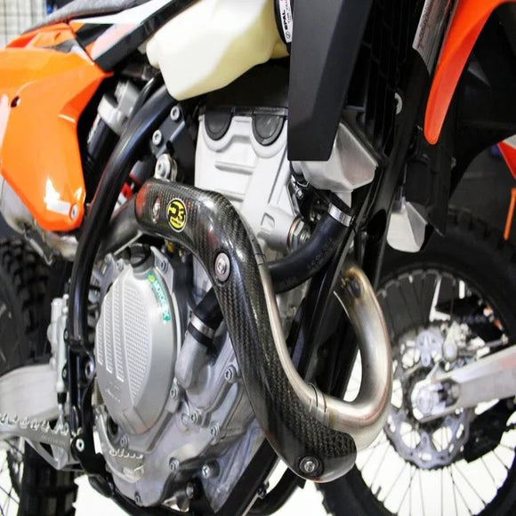 P3 CARBON - HEAT SHIELD - STOCK HEADER - HUSQVARNA FE 250 14-23 / KTM 250 EXC-F 14-23 / 250 XCF-W 14-16