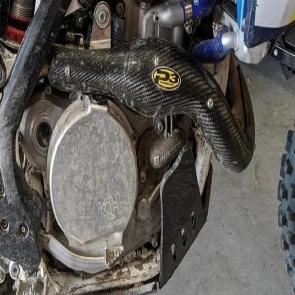 P3 CARBON - HEAT SHIELD - FMF HEADER - HUSQ FE450 / 501 17-19 KTM 450 EXC-F 18-19 500 EXC-F 17-19