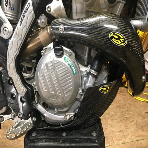 P3 CARBON - HEAT SHIELD - MAXCOVERAGE - STOCK HEADER - KTM & HSQV 350 19-22