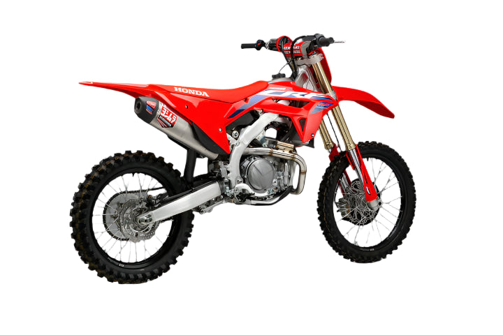 YOSHIMURA - RS-12 STAINLESS FULL EXHAUST SYSTEM W / STAINLESS SILENCER - HONDA 21-24 CFR450R/21-24 CRF450RX