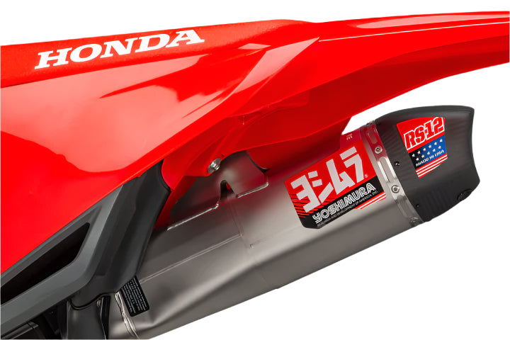 YOSHIMURA - RS-12 STAINLESS FULL EXHAUST SYSTEM W / STAINLESS SILENCER - HONDA 21-24 CFR450R/21-24 CRF450RX