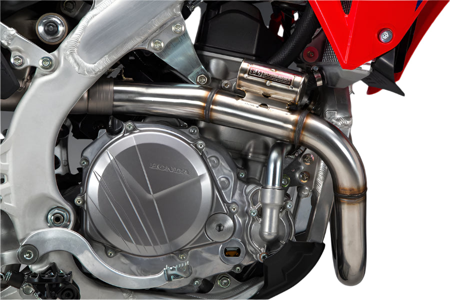 YOSHIMURA - RS-12 STAINLESS FULL EXHAUST SYSTEM W / STAINLESS SILENCER, HONDA 25 CRF450R/25 CRF450RX