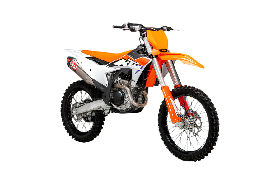 YOSHIMURA - RS-12 FULL TITANIUM EXHAUST SYSTEM W/TITANIUM SILENCER - 23+KTM 450 SX/XC-F/ 23+HUSQVARNA FC/FX 450 / 24+GAS GAS MC/EX 450F