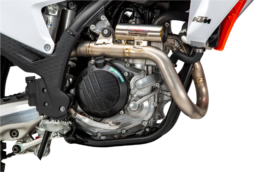 YOSHIMURA - RS-12 FULL TITANIUM EXHAUST SYSTEM W/TITANIUM SILENCER - 23+KTM 450 SX/XC-F/ 23+HUSQVARNA FC/FX 450 / 24+GAS GAS MC/EX 450F