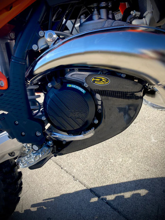 P3 CARBON - SKID PLATE - NO LINKAGE GUARD - 25-26 KTM 250/300 | HUSQ 250/300 | GASGAS 250/300