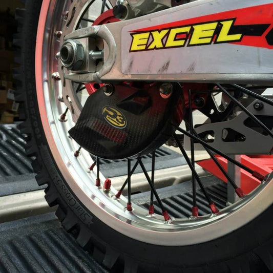 P3 CARBON - REAR BRAKE ROTOR GUARD - SUZUKI - RMZ 450 08-26 RMZ 250 11-26
