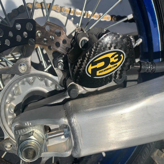 P3 CARBON - REAR BRAKE CALIPER GUARD - YAMAHA/FANTIC 125-450 MODELS 20-26