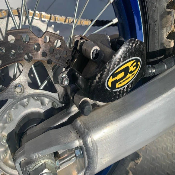 P3 CARBON - REAR BRAKE CALIPER GUARD - YAMAHA/FANTIC 125-450 MODELS 20-26