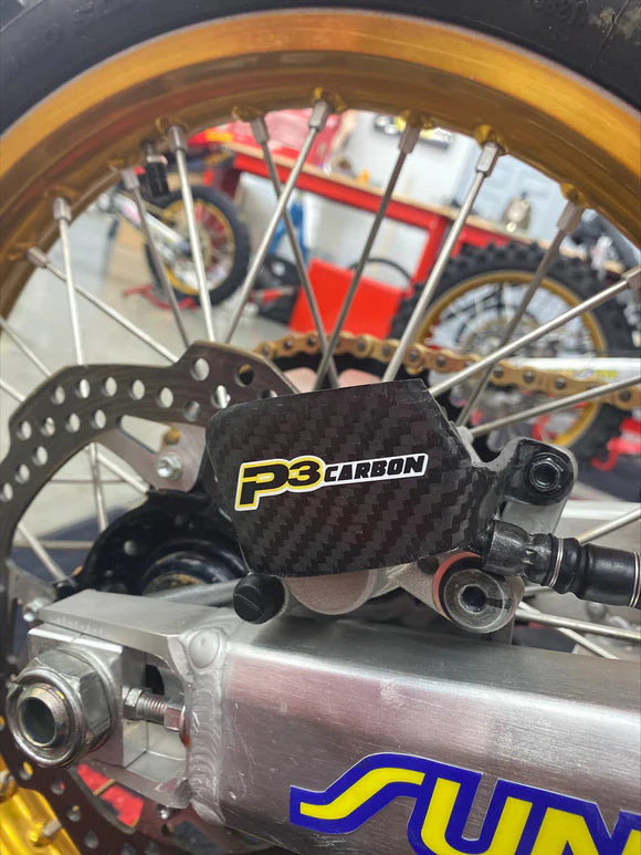 P3 CARBON - REAR BRAKE CALIPER GUARD - HONDA 150/250/450 MODELS 08-26