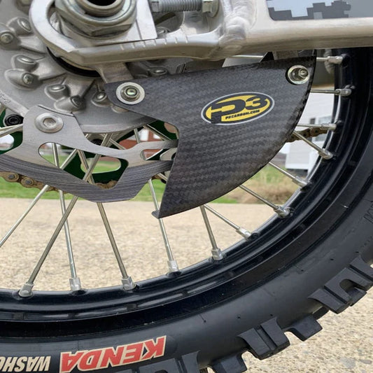 P3 CARBON - REAR BRAKE ROTOR GUARD - KAWASAKI - KX125/250/450 MODELS 03-26
