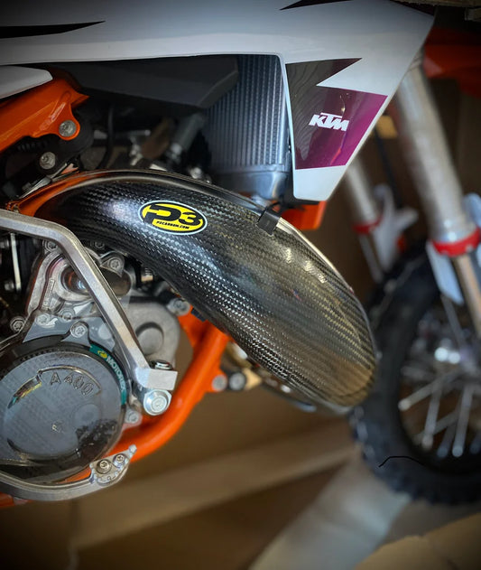 P3 CARBON - PIPE GUARD - STOCK PIPE - KTM 50SX | HUSQ TC50 | GASGAS MC50 24-26