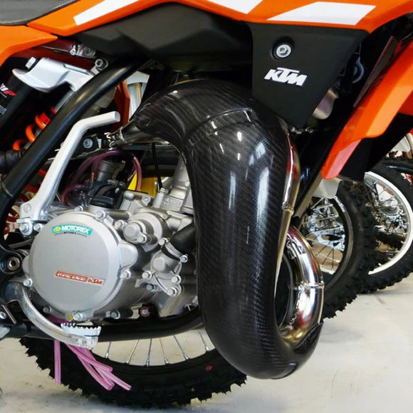 P3 CARBON - PIPE GUARD - STOCK PIPE - KTM 85 SX/XC 07-17 / 105 SX/XC 07-11 | HUSQ TC85 14-17