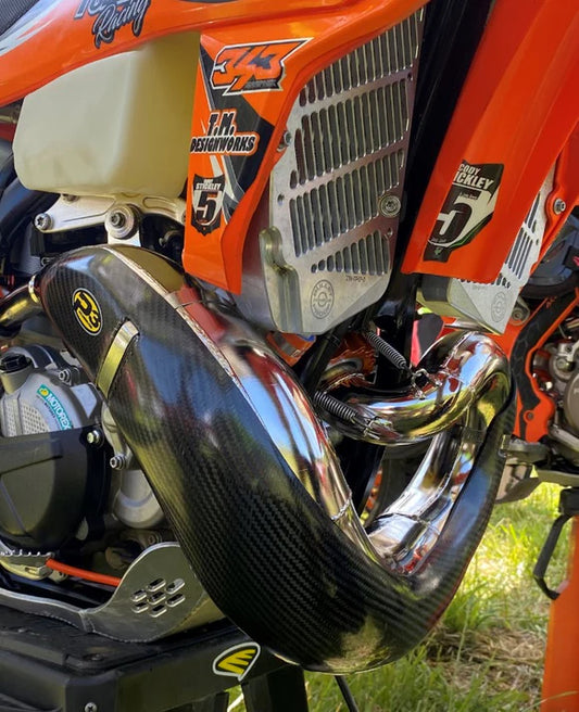 P3 CARBON - PIPE GUARD - MAXCOVERAGE - NEW FMF FATTY PIPES-READ DESCRIPTION - KTM/HQV/GASGAS 250/300 19-23