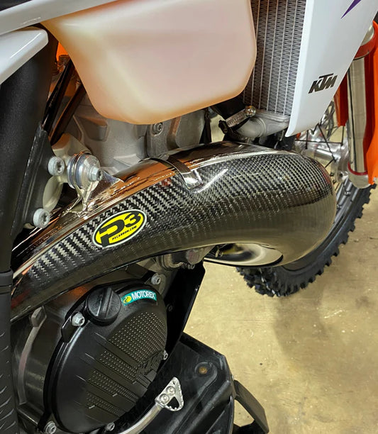 P3 CARBON - PIPE GUARD - MAXCOVERAGE - STOCK PIPE - KTM / HUSQ / GASGAS 250/300 23-26
