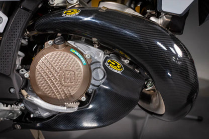 P3 CARBON - SKID PLATE - WITH LINKAGE GUARD - KTM 250/300 | HUSQ 250/300 23-24 | GASGAS 250/300 24