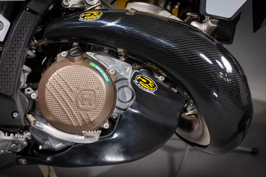 P3 CARBON - SKID PLATE - WITH LINKAGE GUARD - KTM 250/300 | HUSQ 250/300 23-24 | GASGAS 250/300 24