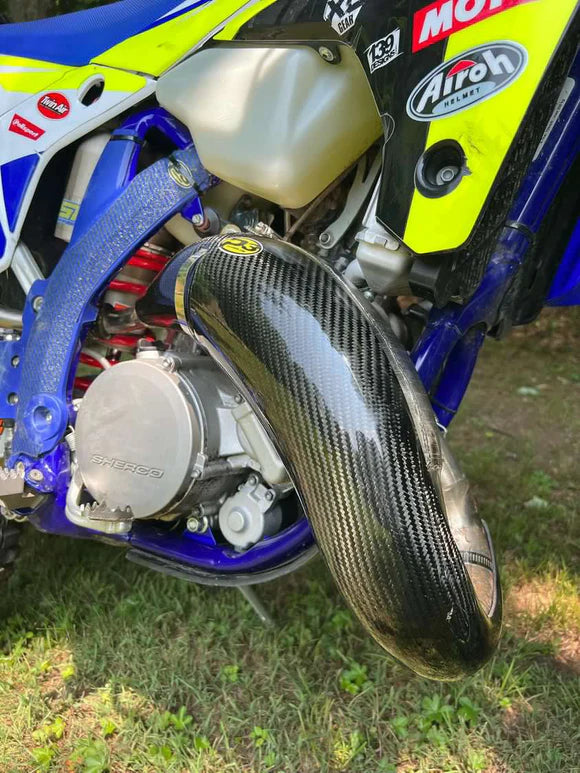 P3 CARBON - PIPE GUARD - MAXCOVERAGE - STOCK PIPE - SHERCO 125 MODELS 17-26