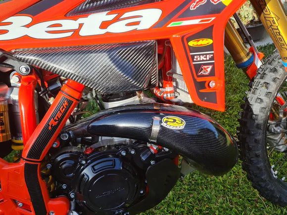 P3 CARBON - PIPE GUARD - MAXCOVERAGE - FMF PIPE - BETA RR/RX/RACE/X-PRO 250/300 ENDURO & RACING 20-26