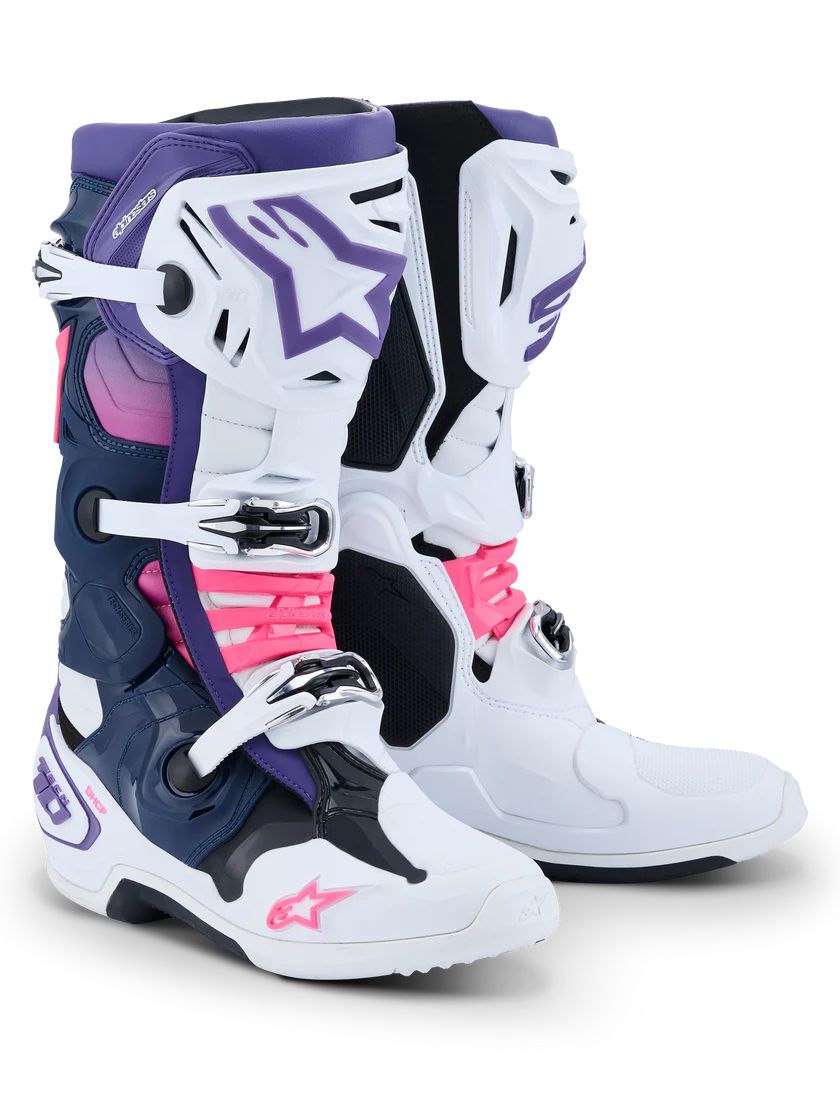 ALPINESTARS - TECH 10 - WHITE/VIOLET/NAVY BLUE/PINK FLUO