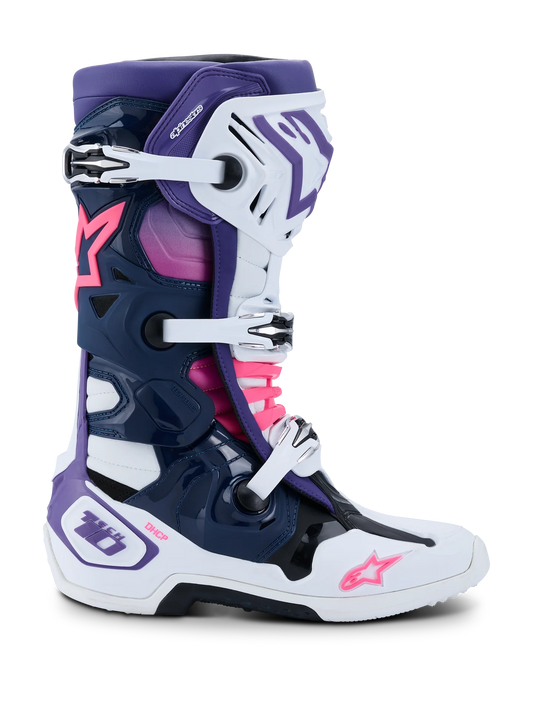 ALPINESTARS - TECH 10 - WHITE/VIOLET/NAVY BLUE/PINK FLUO