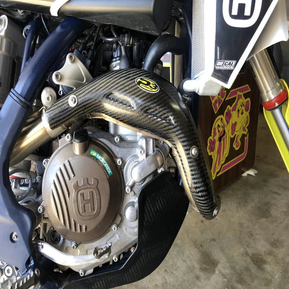 P3 CARBON - HEAT SHIELD - STOCK HEADER - HUSQVARNA FX 450 19-22 - FS/FC 450 19-22 - FC450 ROCKSTAR 18-21