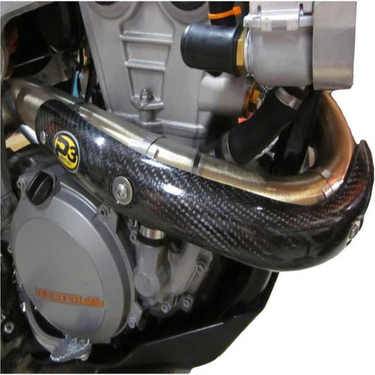 P3 CARBON - HEAT SHIELD - STOCK HEADER - KTM 350 SX-F/XC-F 11-12 350 EXC-F/XCF-W  12-16 HUSQ FE 350 14-16 FE 350S 15-16