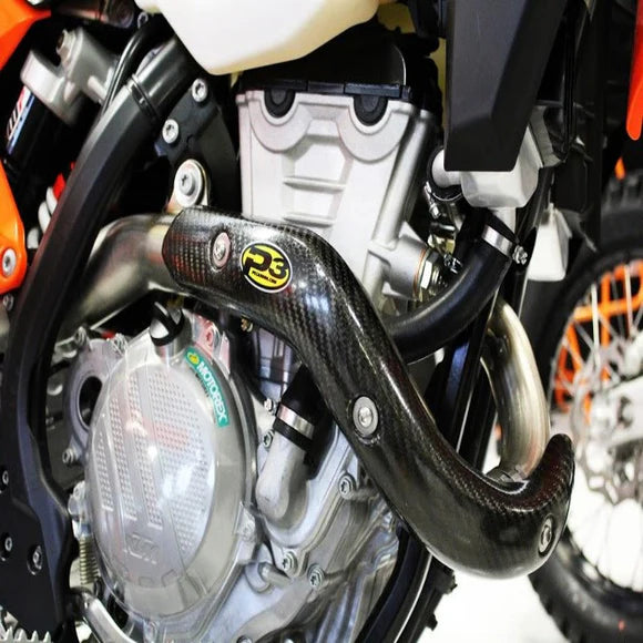 P3 CARBON - HEAT SHIELD - STOCK HEADER - KTM 350 EXC-F 17-19 HUSQVARNA FE 350(350S) 17-19