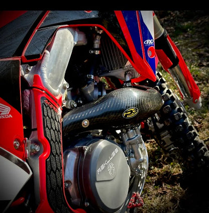 P3 CARBON - HEAT SHIELD - MAXCOVERAGE - FMF MEGABOMB HEADPIPE - HONDA 19-26 CRF450L/RL/X
