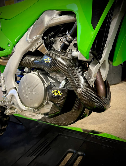 P3 CARBON - HEATSHIELD - MAXCOVERAGE - STOCK HEADER - KAWASAKI KX450 (F/X) 24-26