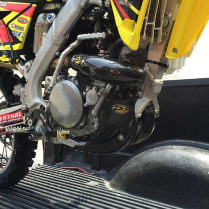 P3 CARBON - HEAT SHIELD - STOCK HEADER - SUZUKI RMZ450 08-26