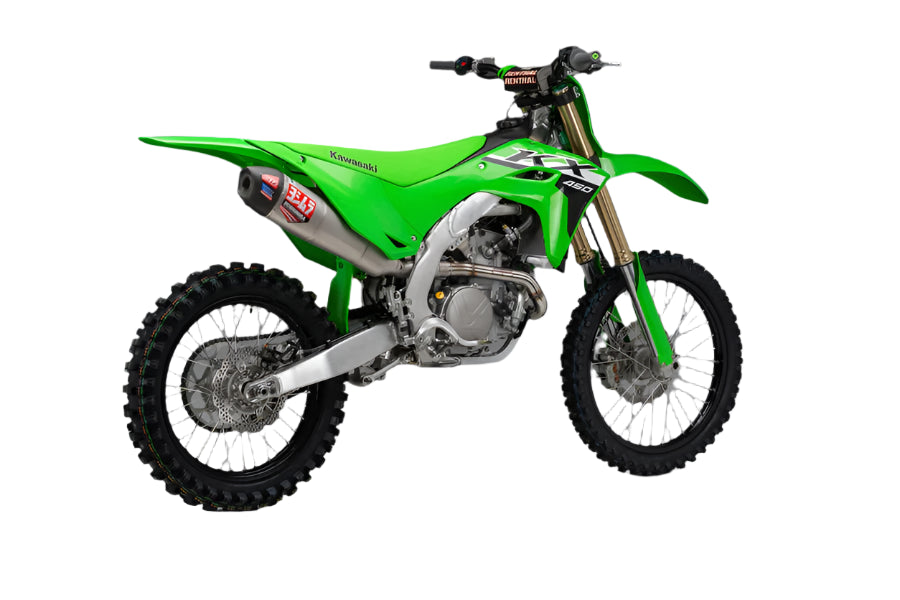 YOSHIMURA - RS-12 STAINLESS FULL EXHAUST SYSTEM W/STAINLESS SILENCER - KAWASAKI 24-25 KX450/KX450X