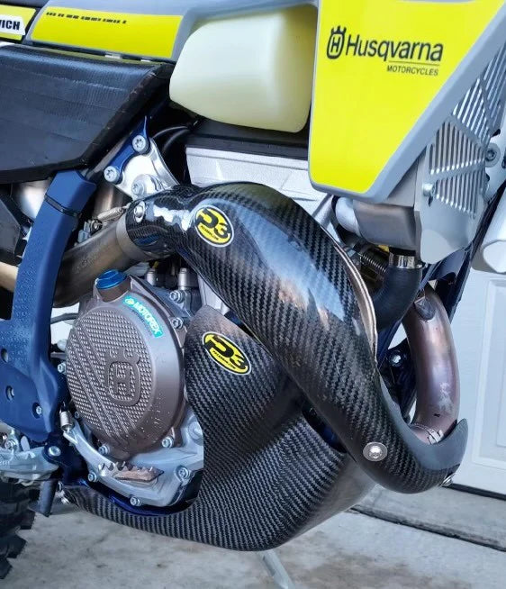 P3 CARBON - SKID PLATE - WITH LINKAGE GUARD - KTM SX-F/XC-F/EXC-F/WX-F / HUSQ FC/FX/FE 250/350 / GASGAS 250/350F 23-24