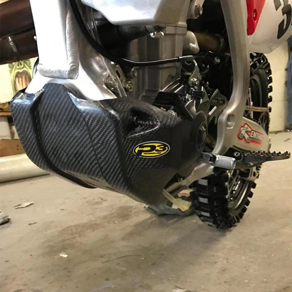P3 CARBON - HYBRID SKID PLATE - HONDA CRF 250 RX 19-21 / CRF 450 RWE 19 / CRF250R 18-21 / CRF450R 17-20 / CRF450RX 17-20