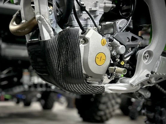 P3 CARBON - SKID PLATE - WITH LINKAGE GUARD - KX250 / X 25-26