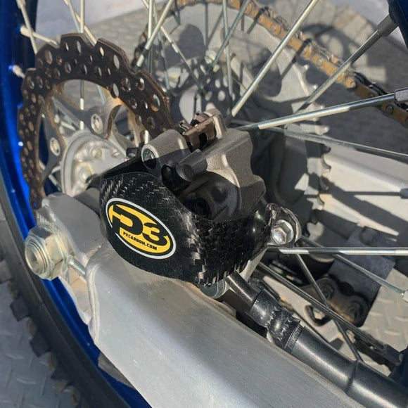 P3 CARBON - REAR BRAKE CALIPER GUARD - YAMAHA/FANTIC 125-450 MODELS 20-26