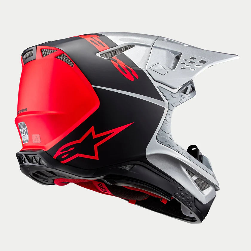 ALPINESTARS - SM10 HELMET - FLOOD - SIL/BLK/ORG FLUO MATTE & GLOSSY