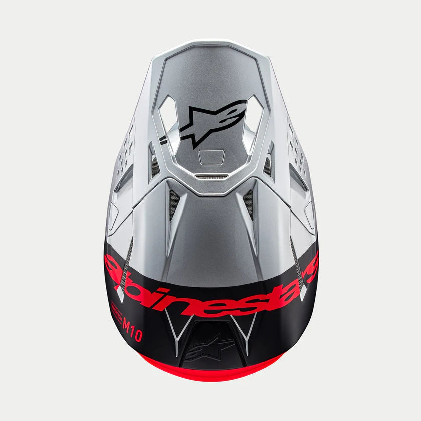 ALPINESTARS - SM10 HELMET - FLOOD - SIL/BLK/ORG FLUO MATTE & GLOSSY