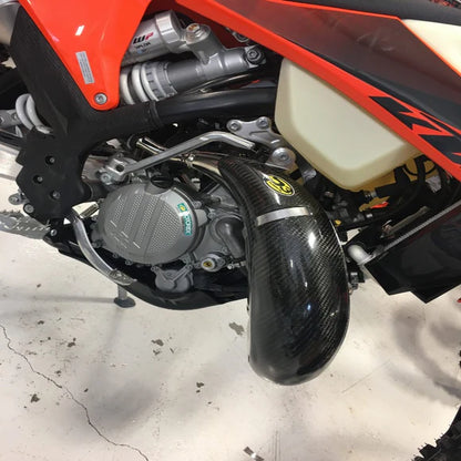 P3 CARBON - PIPE GUARD - MAXCOVERAGE - STOCK PIPE - KTM 150 XC-W TPI/150 EXC TPI 20-26 | HUSQ TE150(i) 20-26