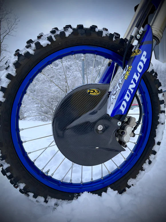 P3 CARBON - FRONT BRAKE DISC GUARD KIT - YAMAHA 08-26 YZ125/X / 08-26 YZ250/X / 21-26 YZ250F/FX / 20-26 YZ 450F/FX / FANTIC 21-26