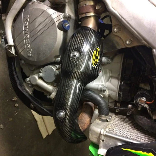 P3 CARBON - HEAT SHIELD - STOCK HEADER - KAWASAKI KX250F 13-16