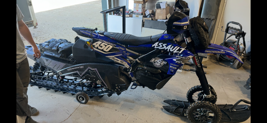 ASSAULT - 2022 YAMAHA YZ450F / 2023 YETI 137MT - SNOWBIKE - USED (CONTACT FOR PURCHASE)