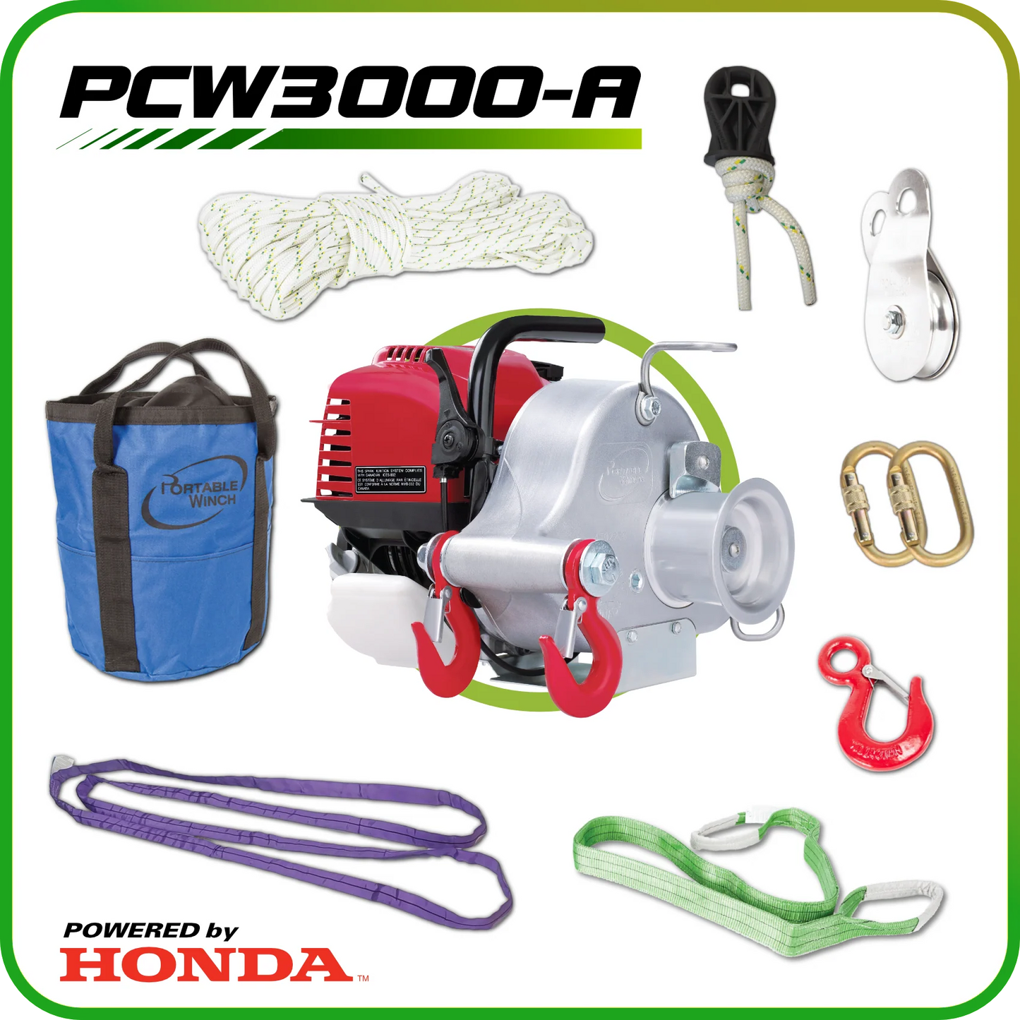 PORTABLE WINCH - GAS POWERED PORTABLE WINCH - PCW3000-A