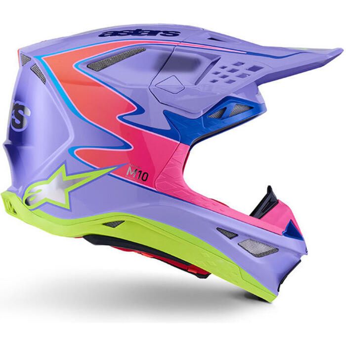ALPINESTARS - SM10 HELMET - JETT LAWRENCE R01 LIMITED EDITION - PRP/PNK FLUO/YEL FLUO GLOSSY