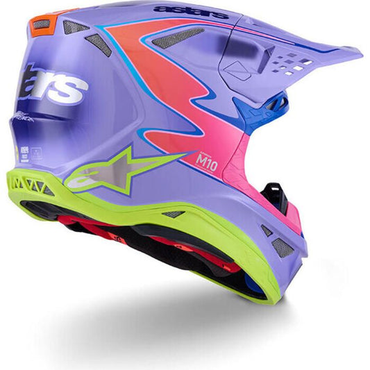 ALPINESTARS - SM10 HELMET - JETT LAWRENCE R01 LIMITED EDITION - PRP/PNK FLUO/YEL FLUO GLOSSY