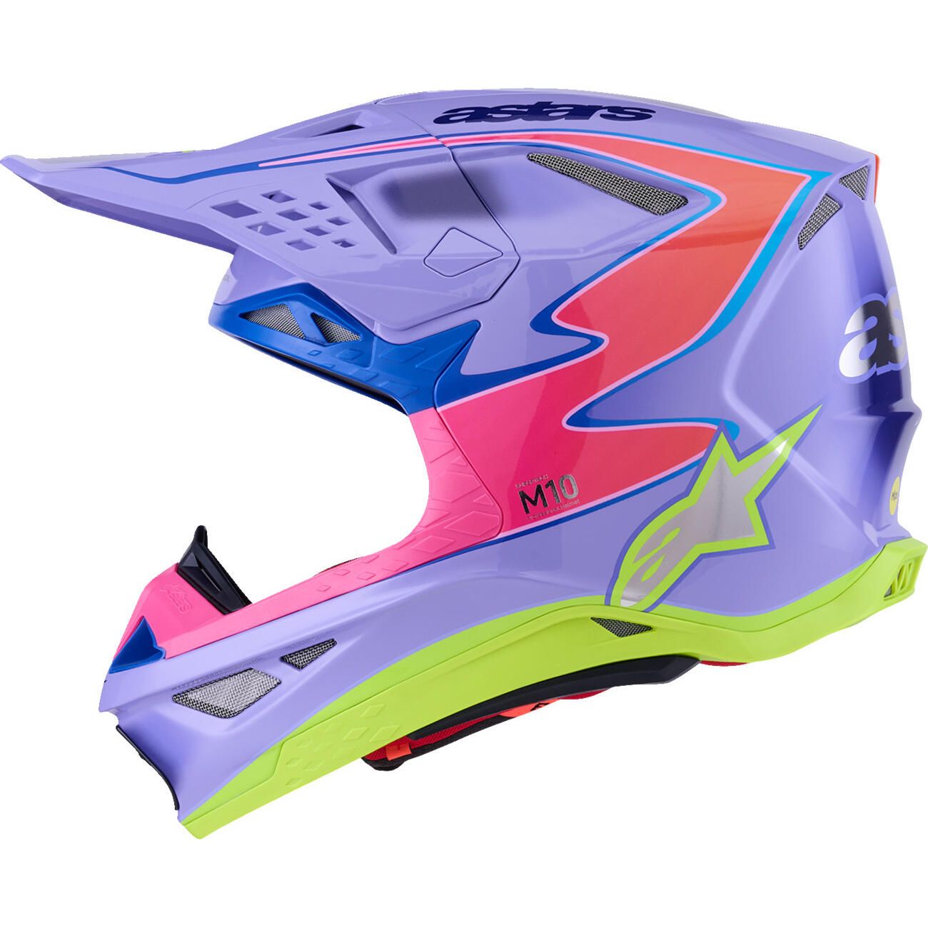 ALPINESTARS - SM10 HELMET - JETT LAWRENCE R01 LIMITED EDITION - PRP/PNK FLUO/YEL FLUO GLOSSY