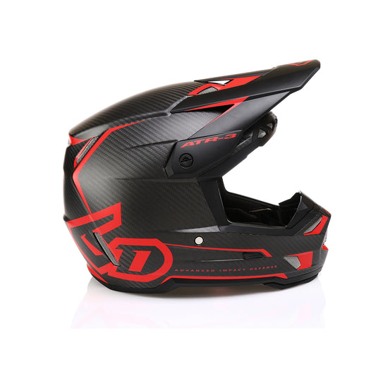 6D HELMETS - ATR-3 - NOVA MATTE CARBON FIBER/RED