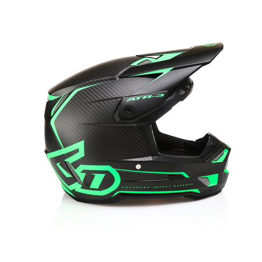 6D HELMETS - ATR-3 - NOVA MATTE CARBON FIBER/NEON GREEN