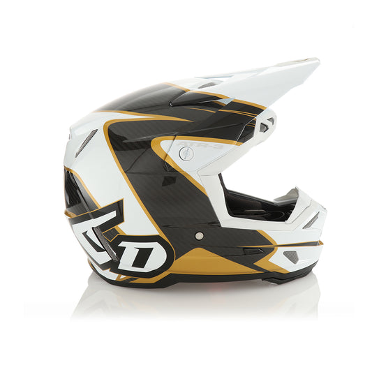 6D HELMETS - ATR-3 - WAVE GLOSS CARBON FIBRE GOLD WHITE