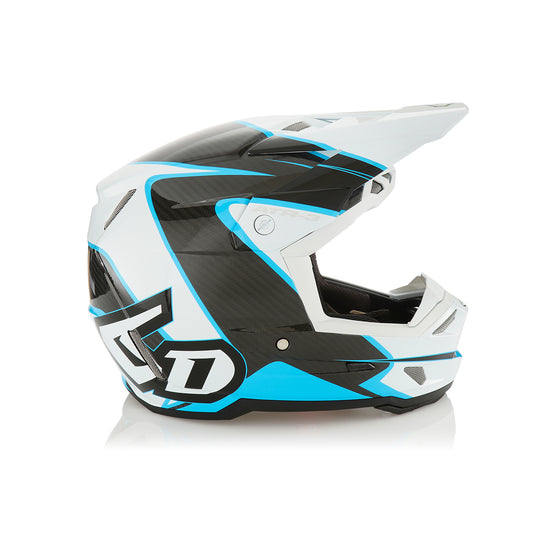 6D HELMETS - ATR-3 - WAVE GLOSS CARBON FIBRE CYAN WHITE