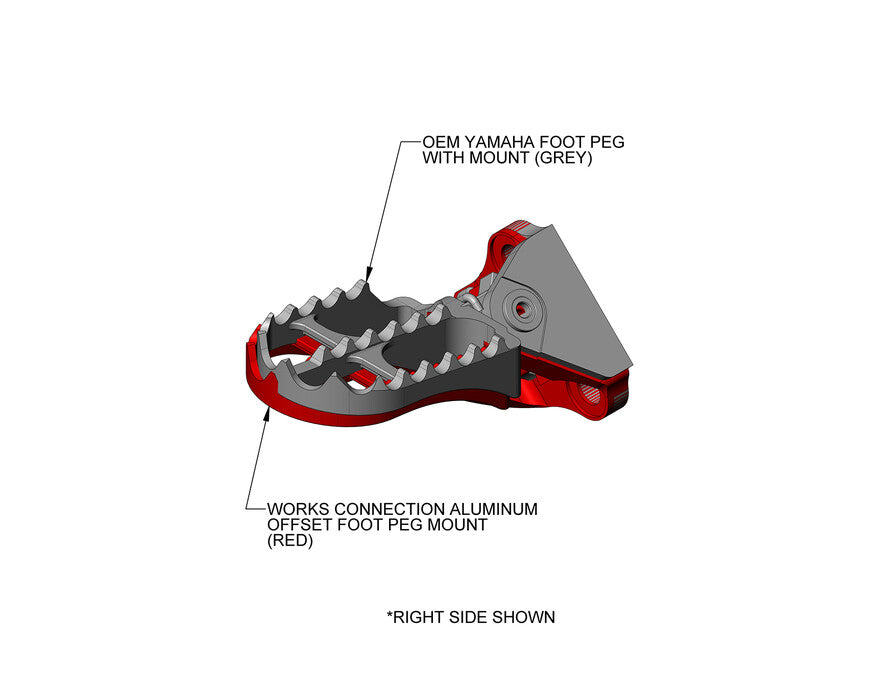 WORKS CONNECTION - OFFSET FOOTPEG MOUNTS - YAMAHA 10-22 YZ450F / 10-23 YZ250F